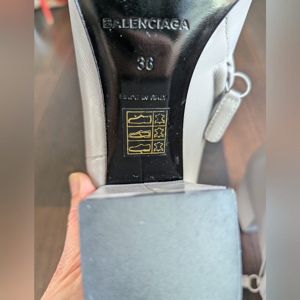 Balenciaga Grey Lambskin Leather Ankle Boots - Picture 9 of 11